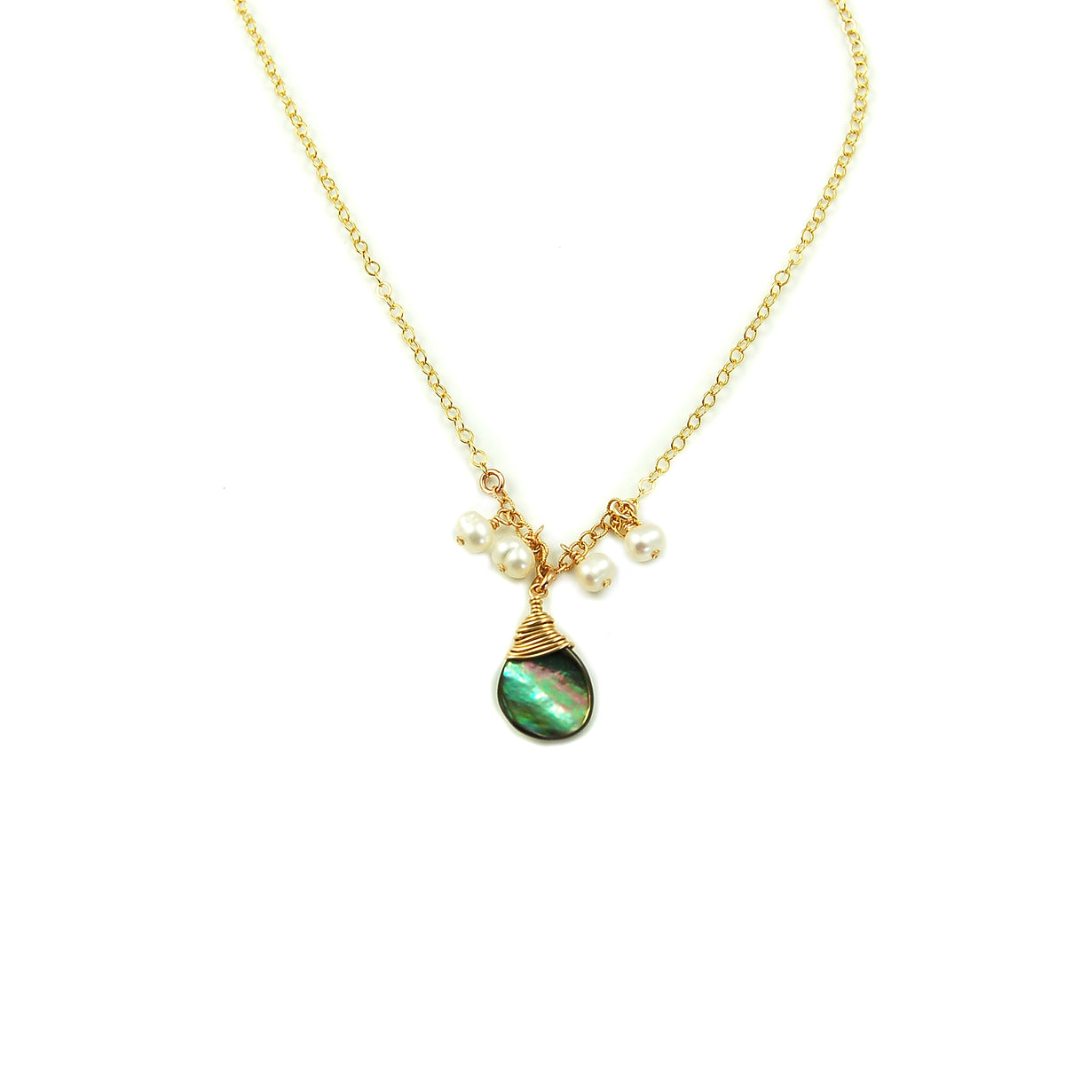 Abalone and Pearl Drop Necklace Skar Designs - Main Image