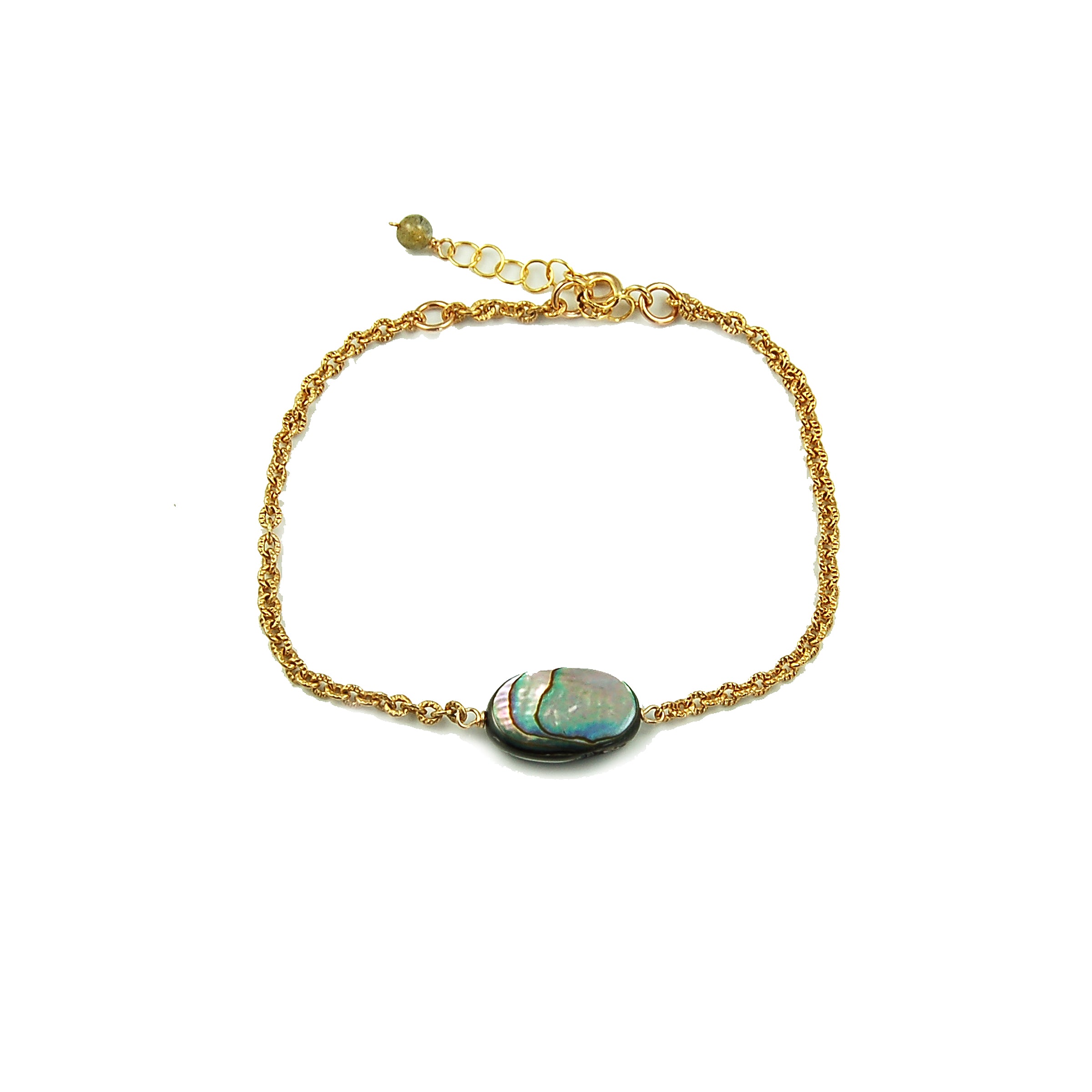 Single Abalone Bead Chain  Necklace