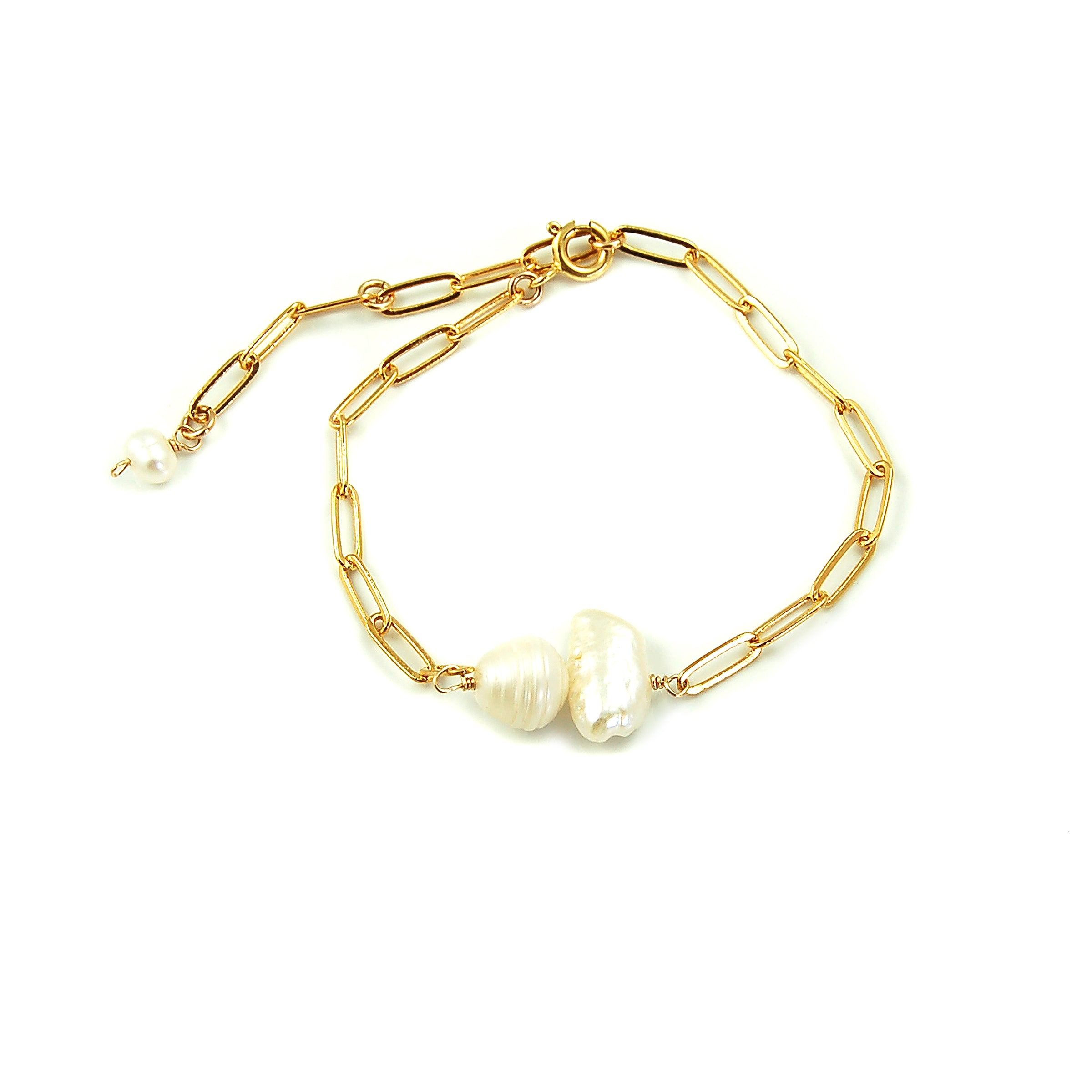 Double Pearl Chain Bracelet