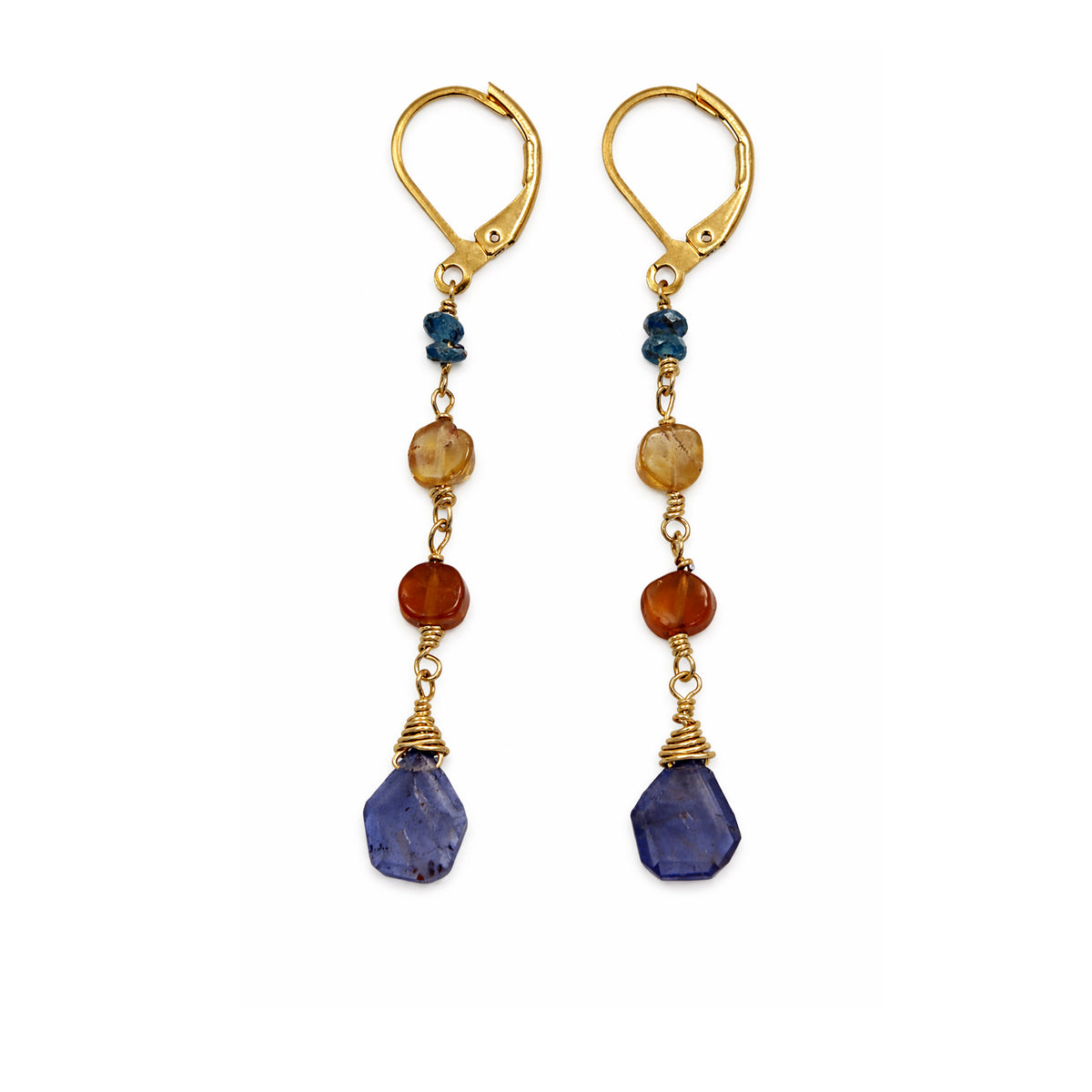 Multi Color Gem Drop Earrings © | Skar Designs