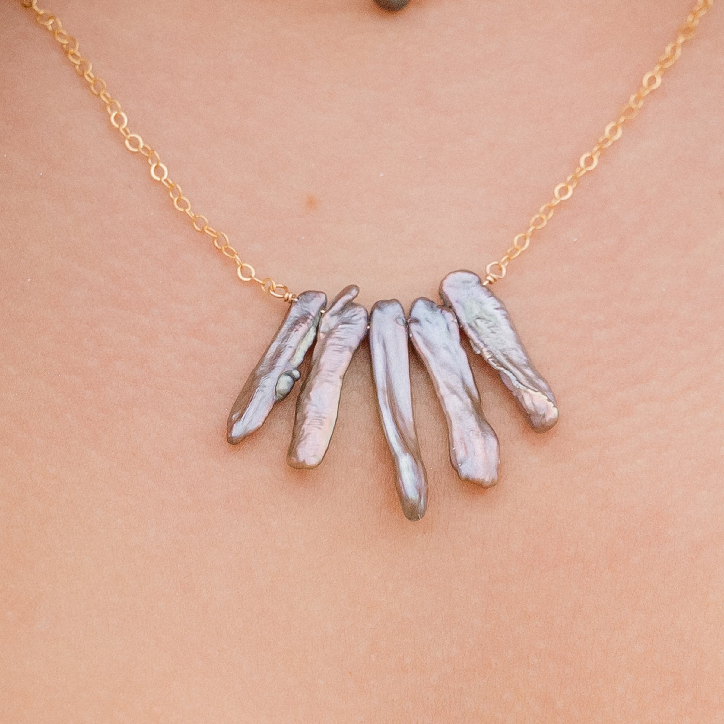 Biwa Fan Necklace