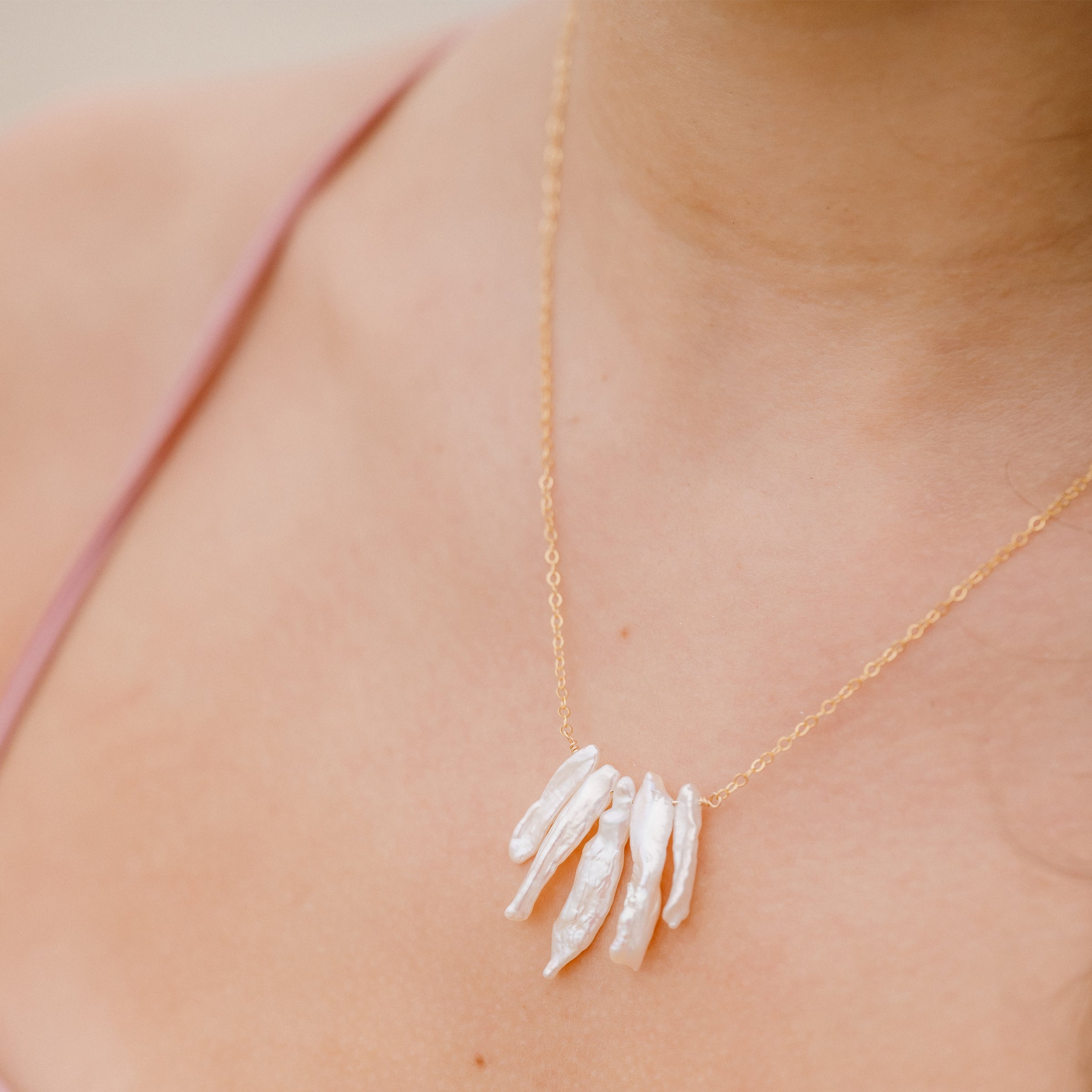 Biwa Fan Necklace