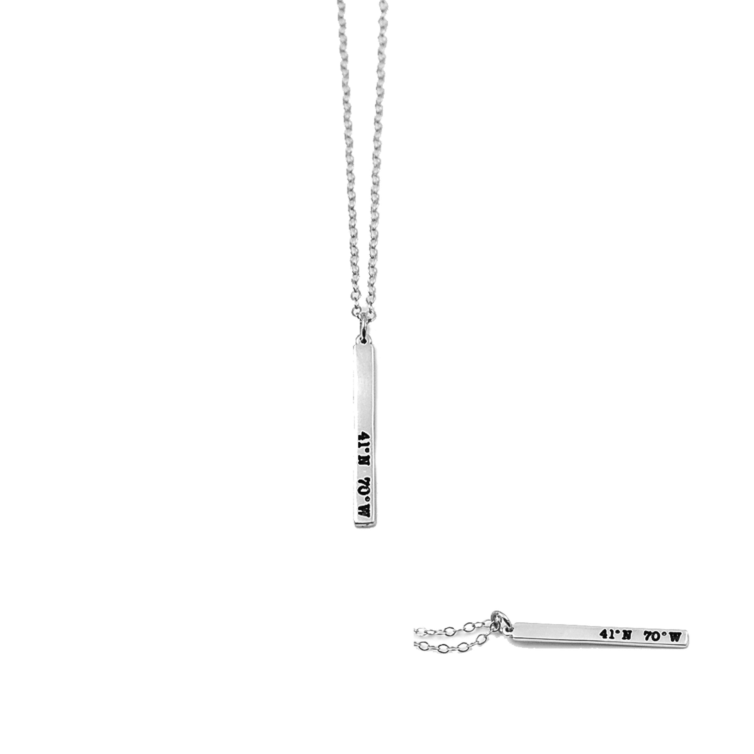 Micro Nantucket Coordinates Stick Necklace ©